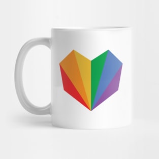 LGBT Gay Pride Flag Geometric Heart Mug